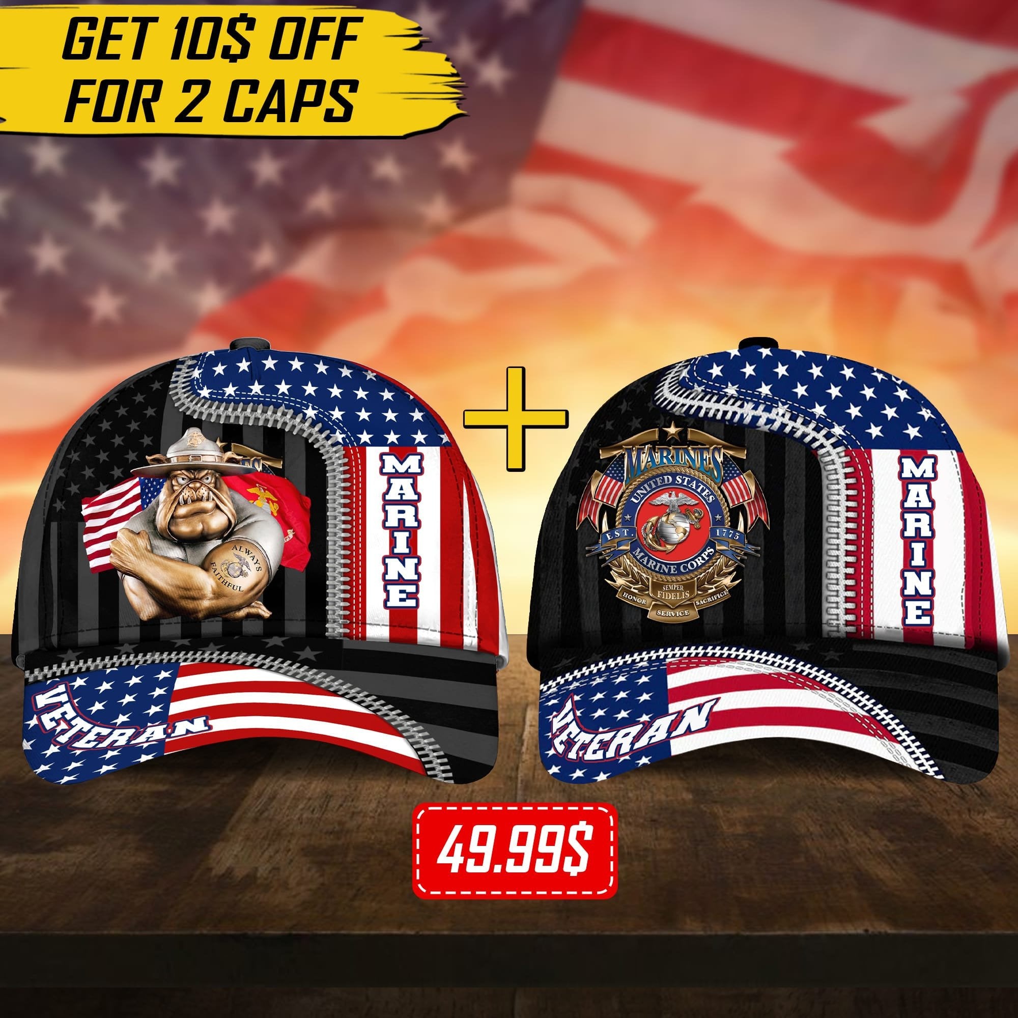 US Veteran Proudly Served Multiservice Cap PVC010805