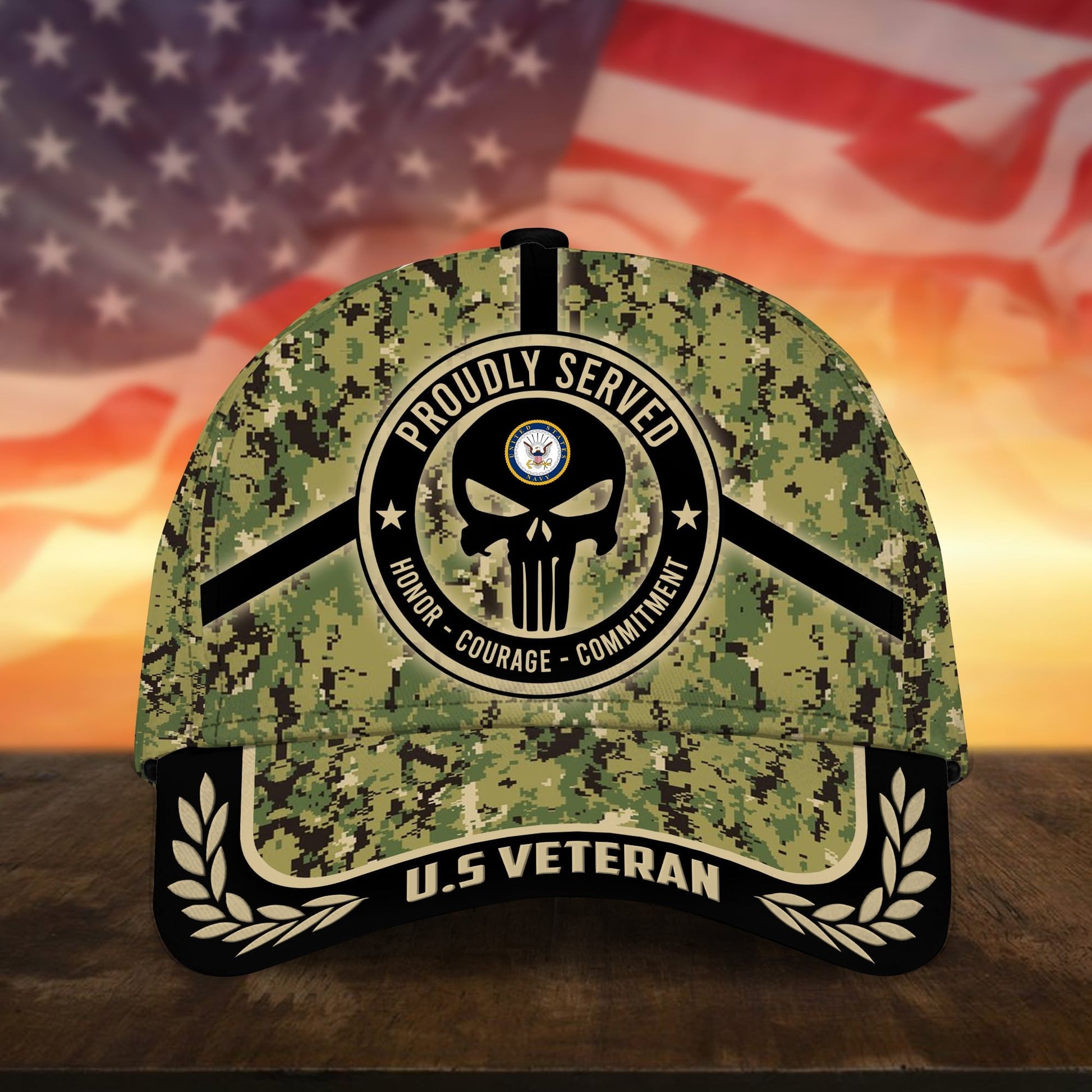 Badass Puniskull Multiservice U.S Veteran Cap NPVC150503