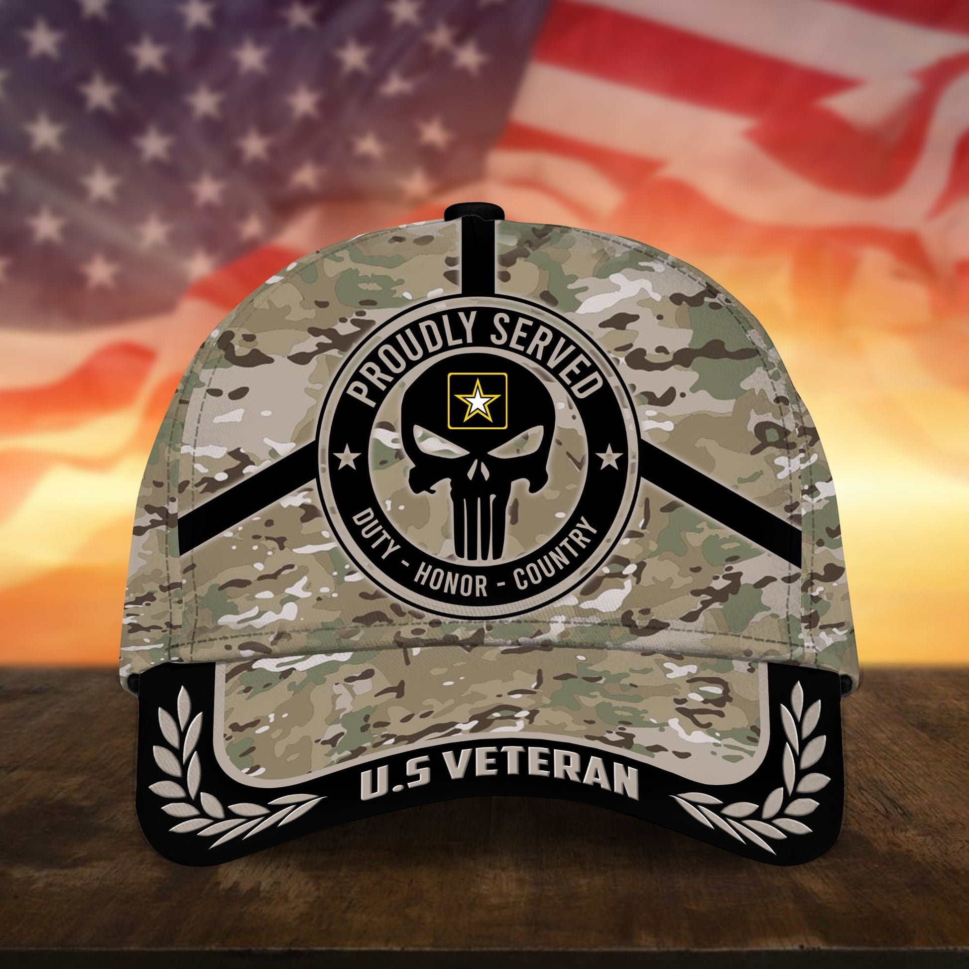 Badass Puniskull Multiservice U.S Veteran Cap NPVC150503