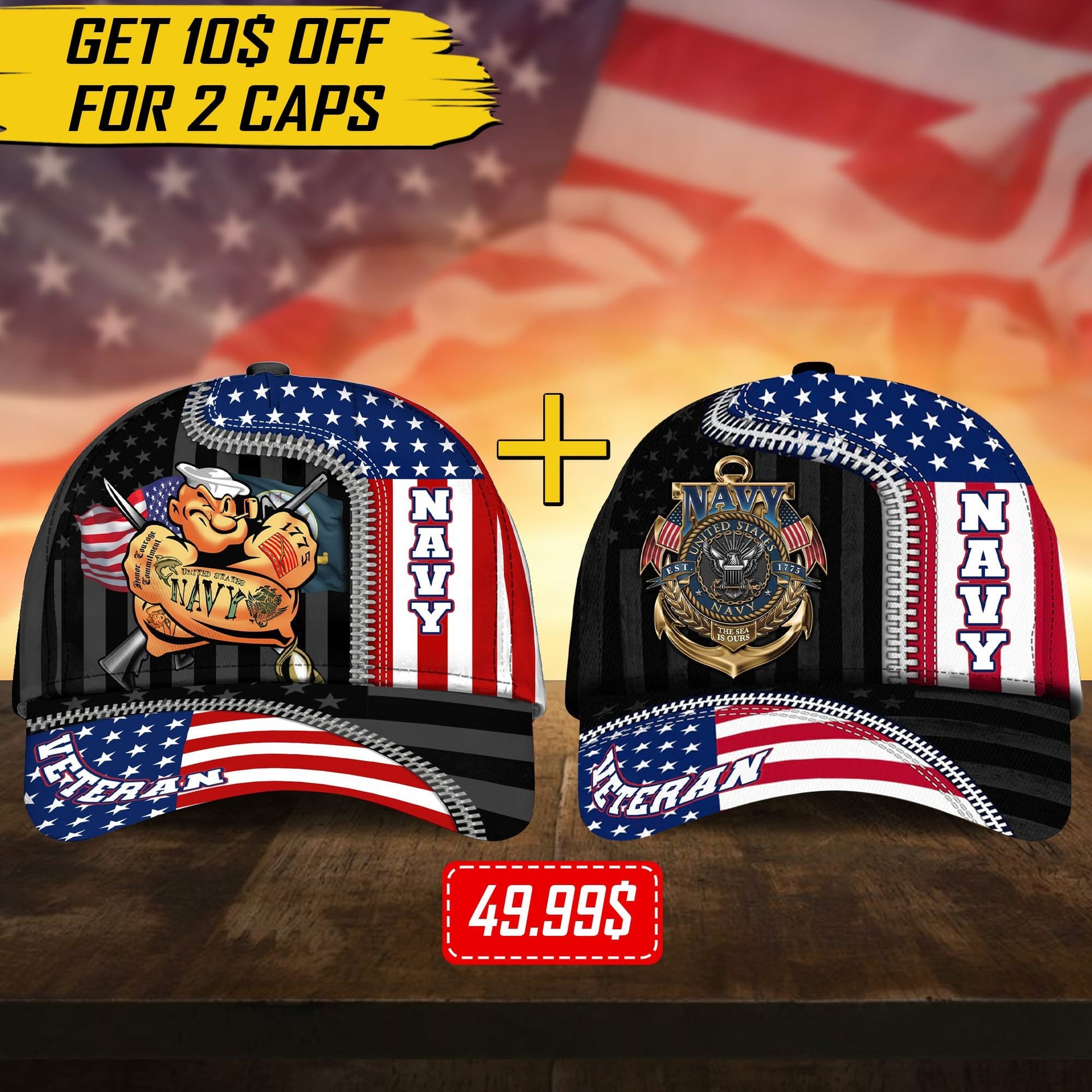 US Veteran Proudly Served Multiservice Cap PVC010805