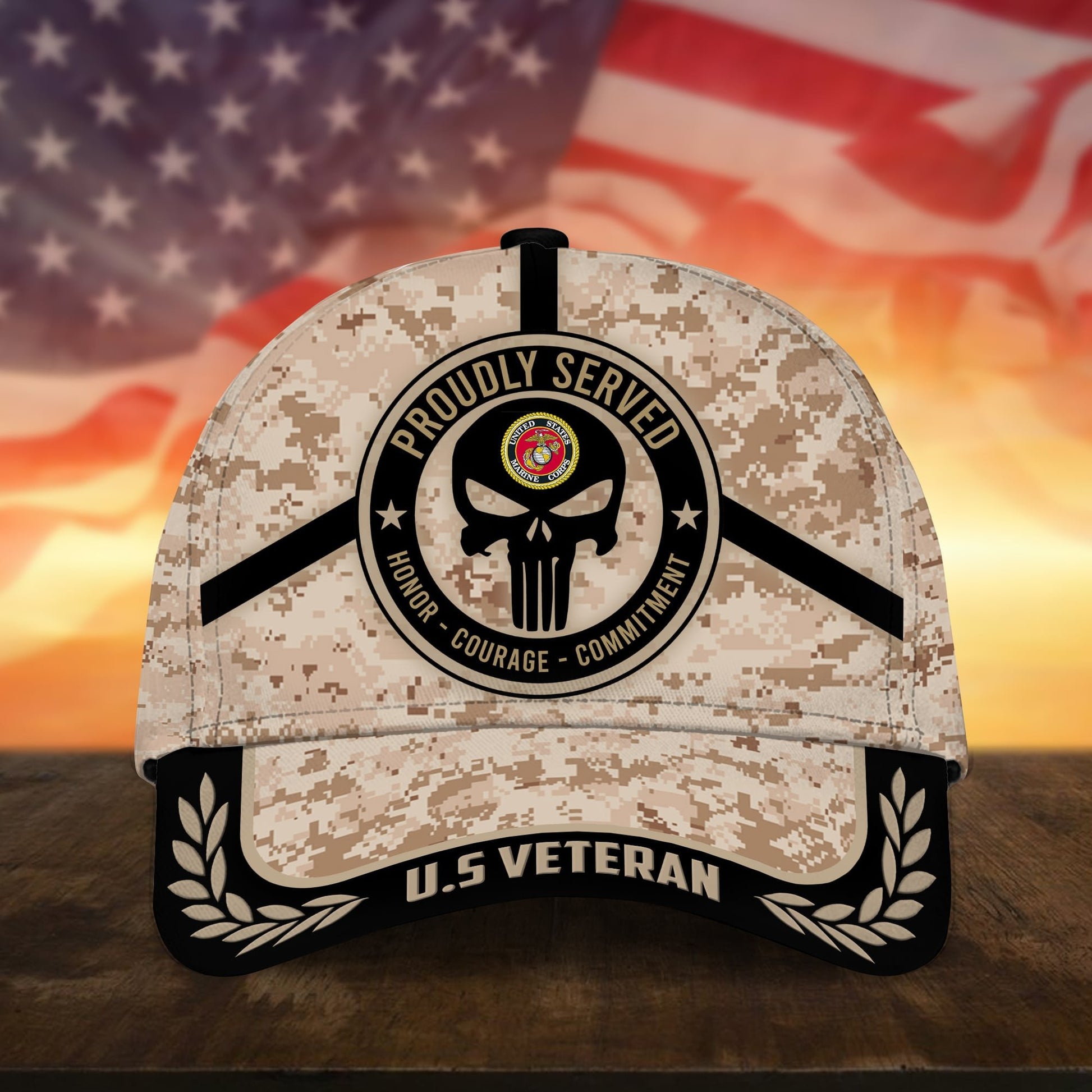 Badass Puniskull Multiservice U.S Veteran Cap NPVC150503
