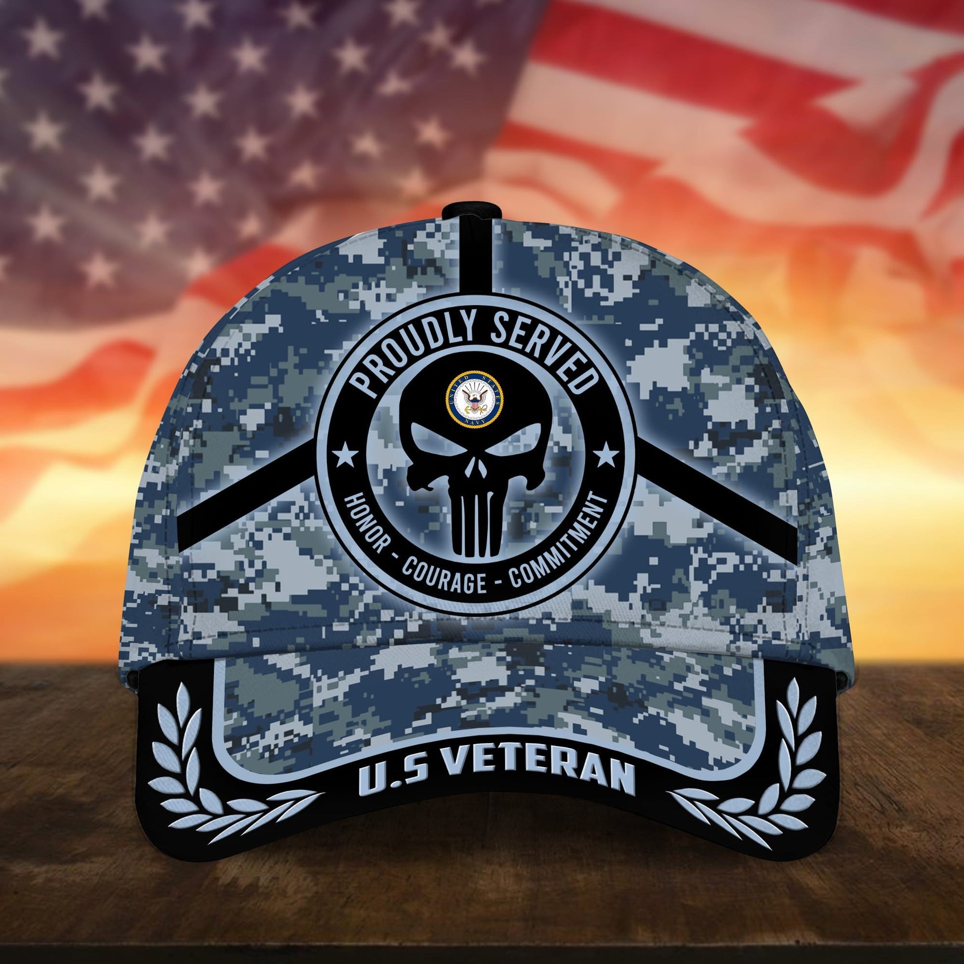 Badass Puniskull Multiservice U.S Veteran Cap NPVC150503