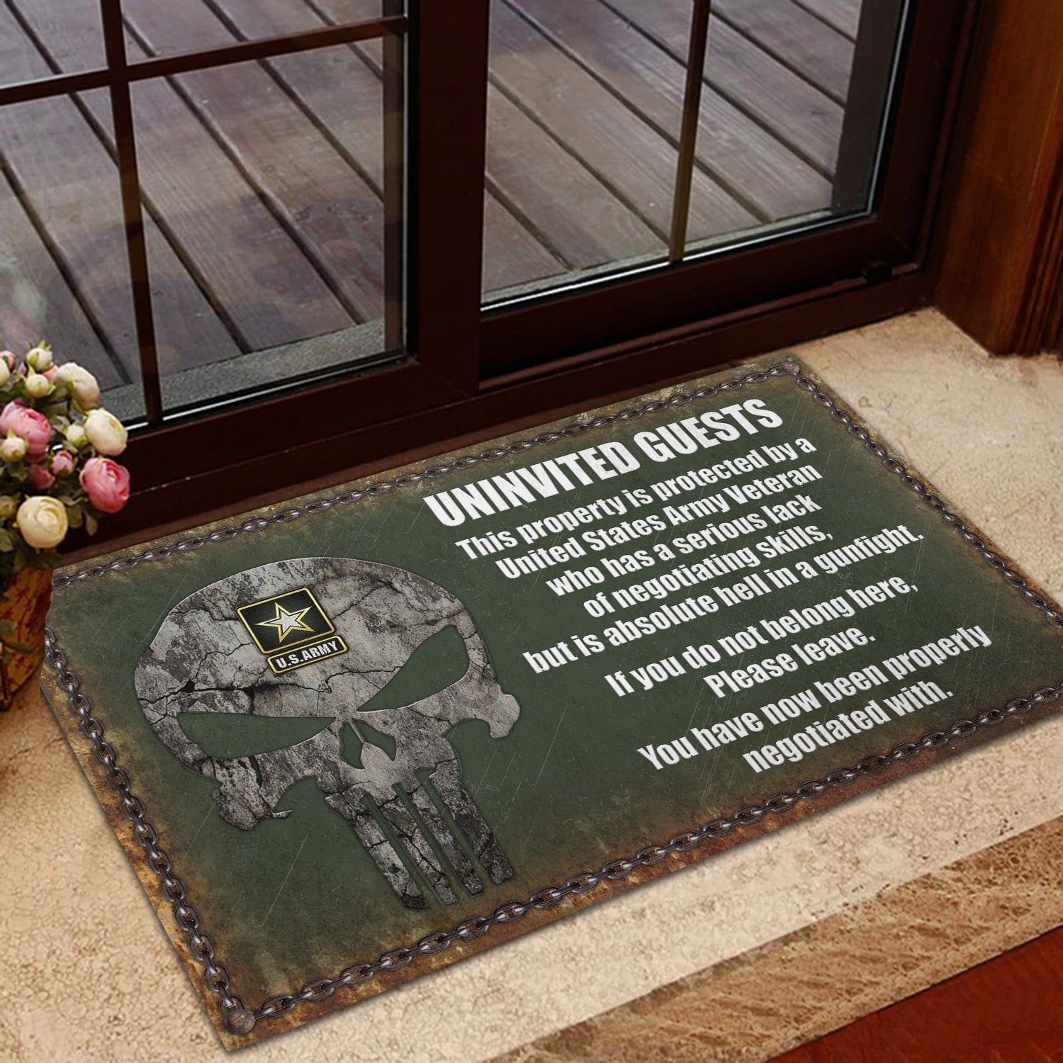 Unique US Multiple Service Veteran Doormat PVC190703