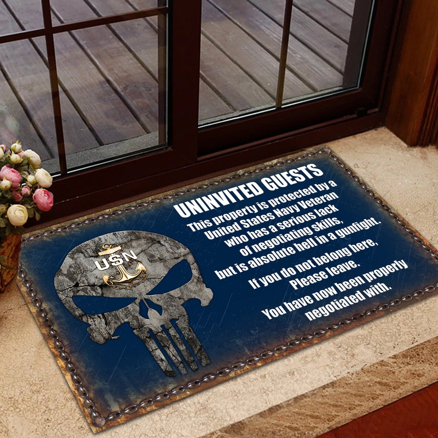 Unique US Multiple Service Veteran Doormat PVC190703