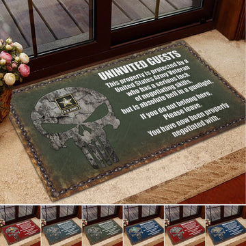 Unique US Multiple Service Veteran Doormat PVC190703