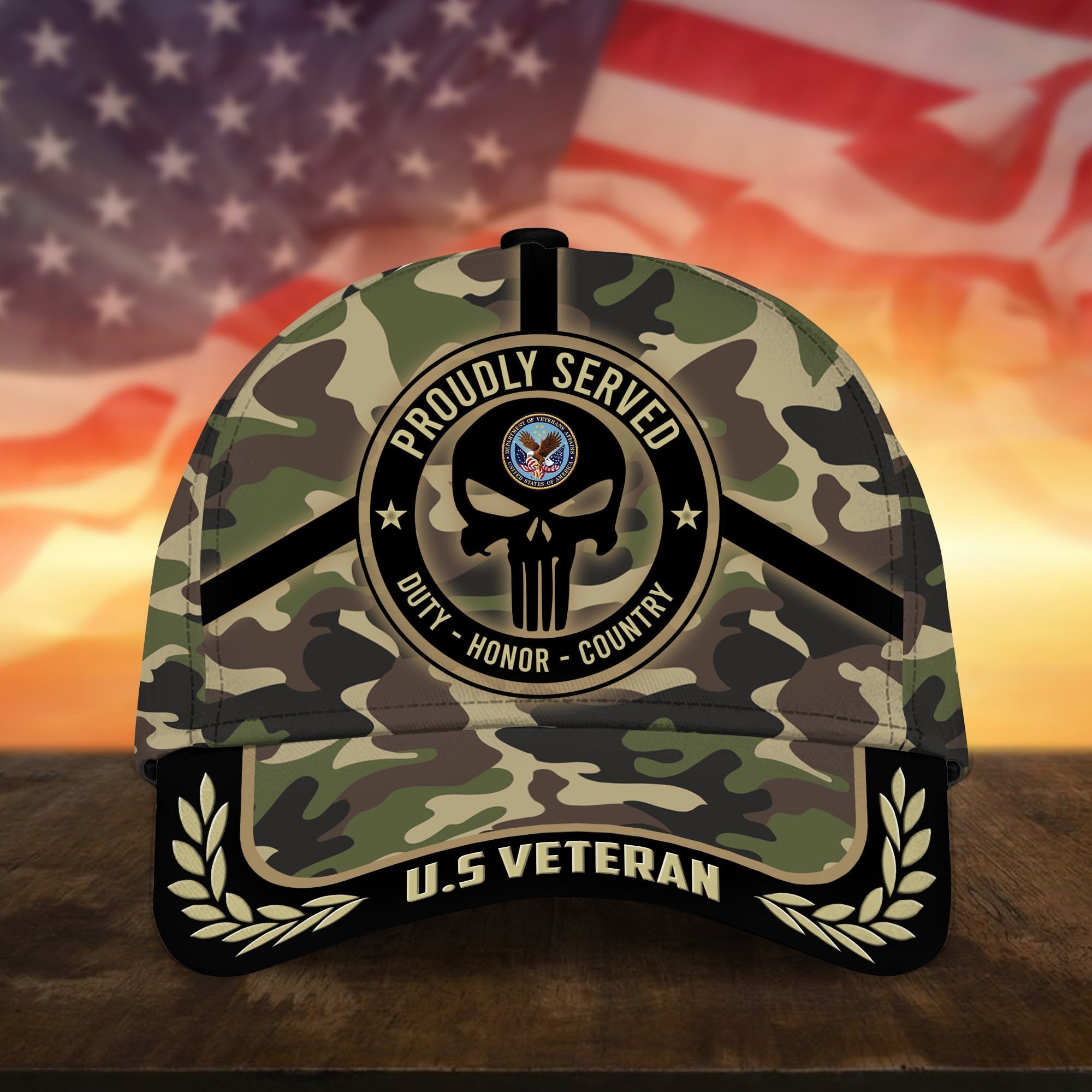 Badass Puniskull Multiservice U.S Veteran Cap NPVC150503