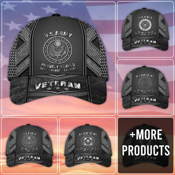 Unique Metal Camo US Veteran Cap NPVC150802