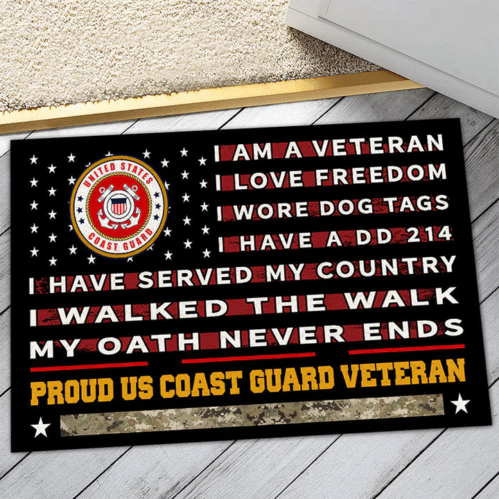 Unique Proud US Veteran Doormat PVC190815