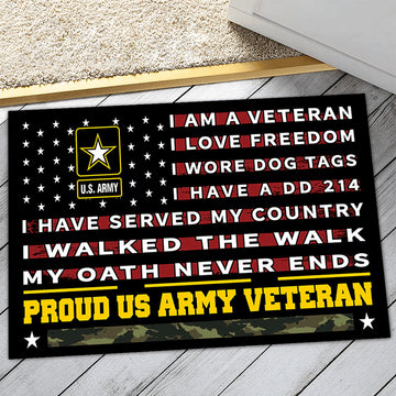 Unique Proud US Veteran Doormat PVC190815