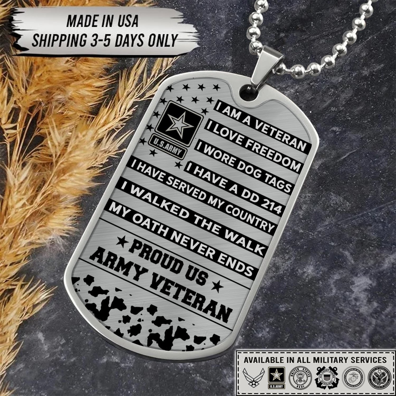 Unique US Veteran Dog Tag - I'm Proud TVNN050901
