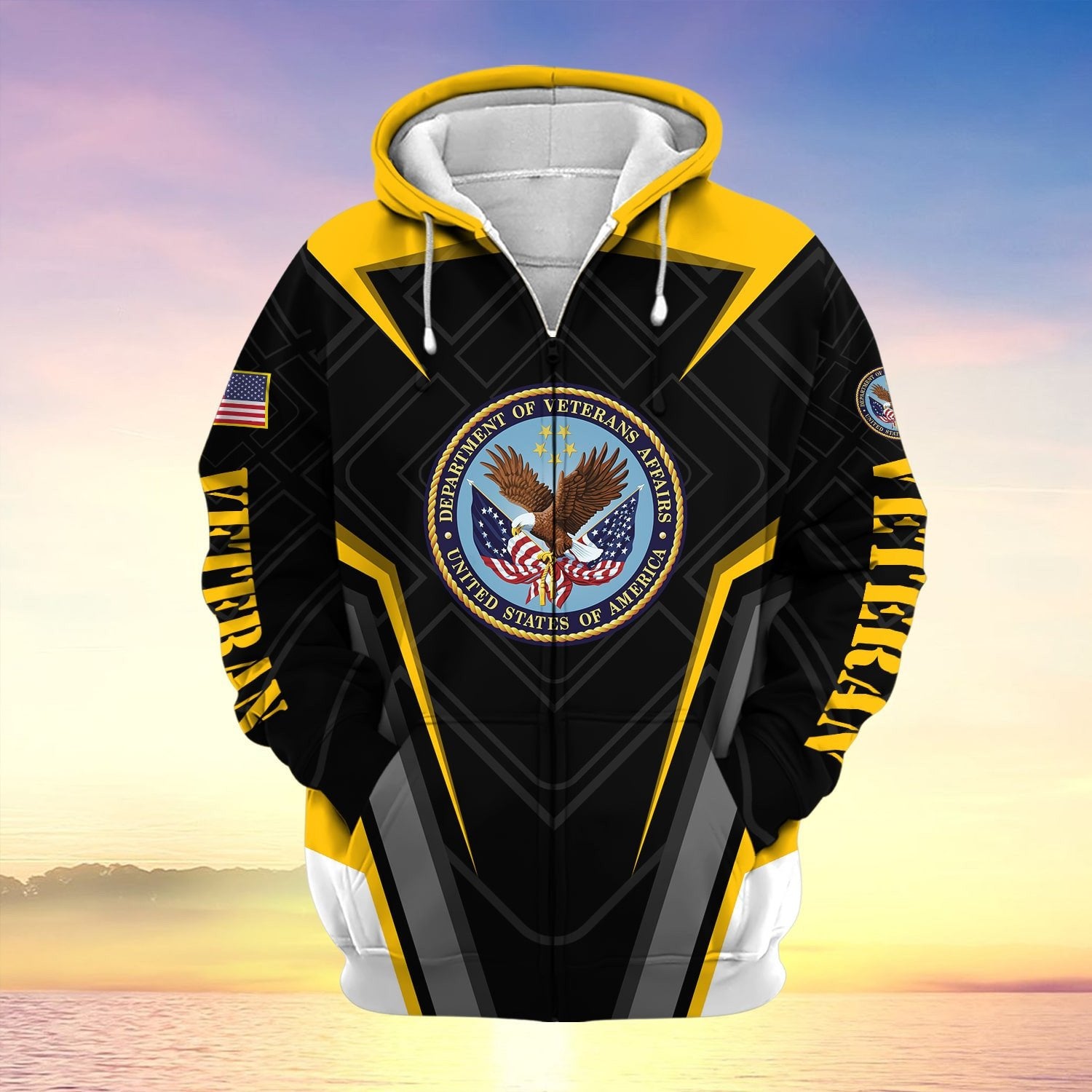 US Veteran Proudly Served Multiservice Zip Hoodie NPVC220801