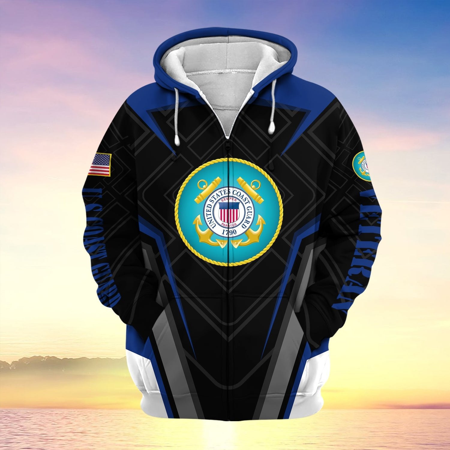 US Veteran Proudly Served Multiservice Zip Hoodie NPVC220801