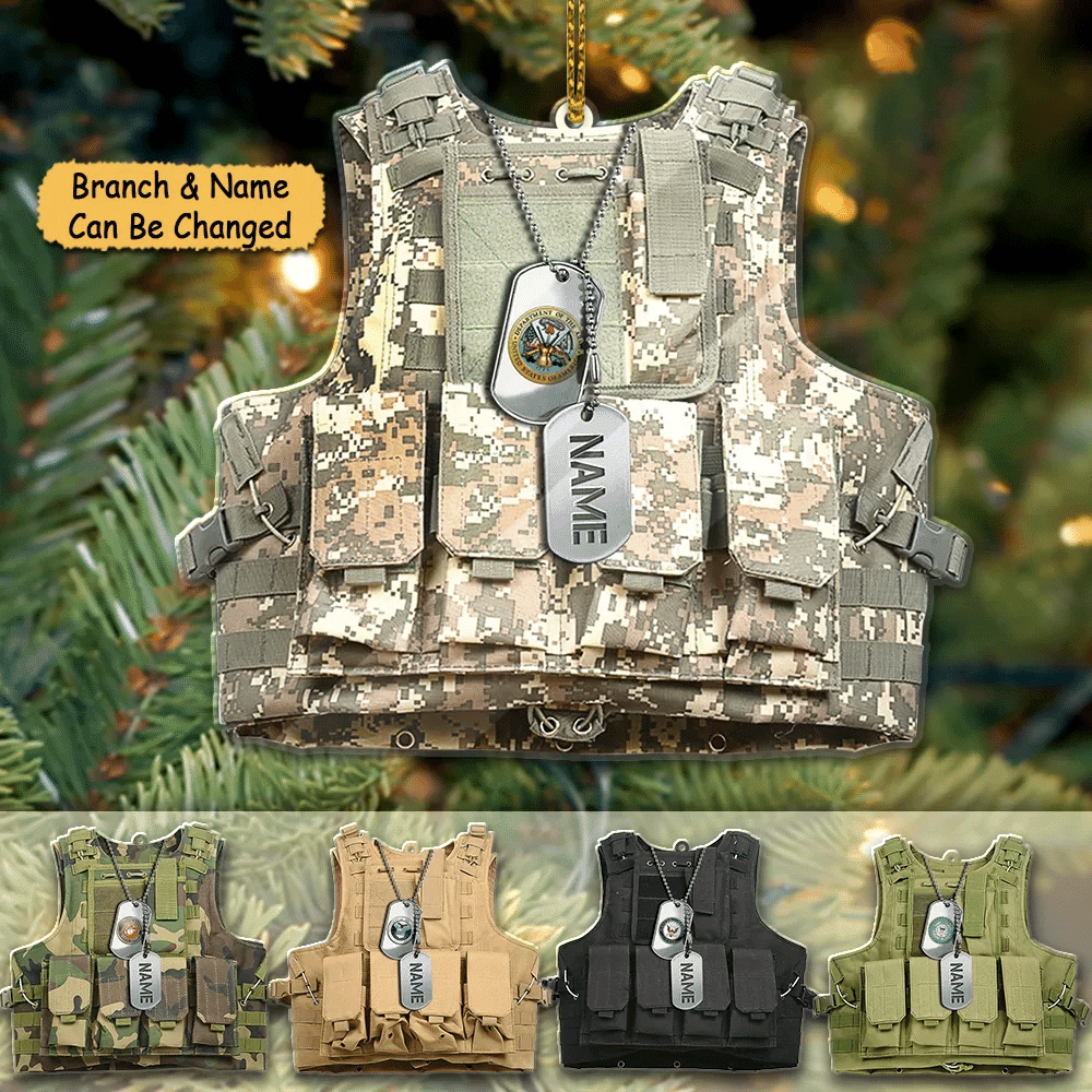 Unique Personalised Multiple Services US Veteran Ornament NPVC071010