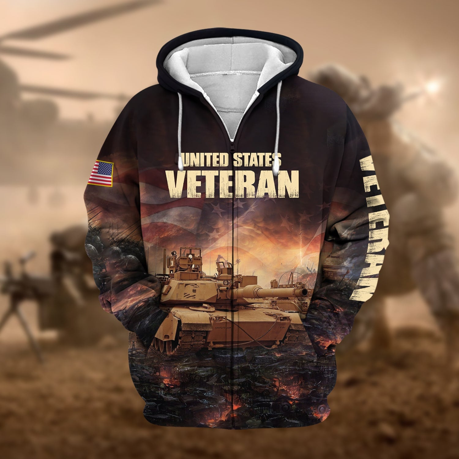 Unique US Veteran Zip Hoodie NPVC220804