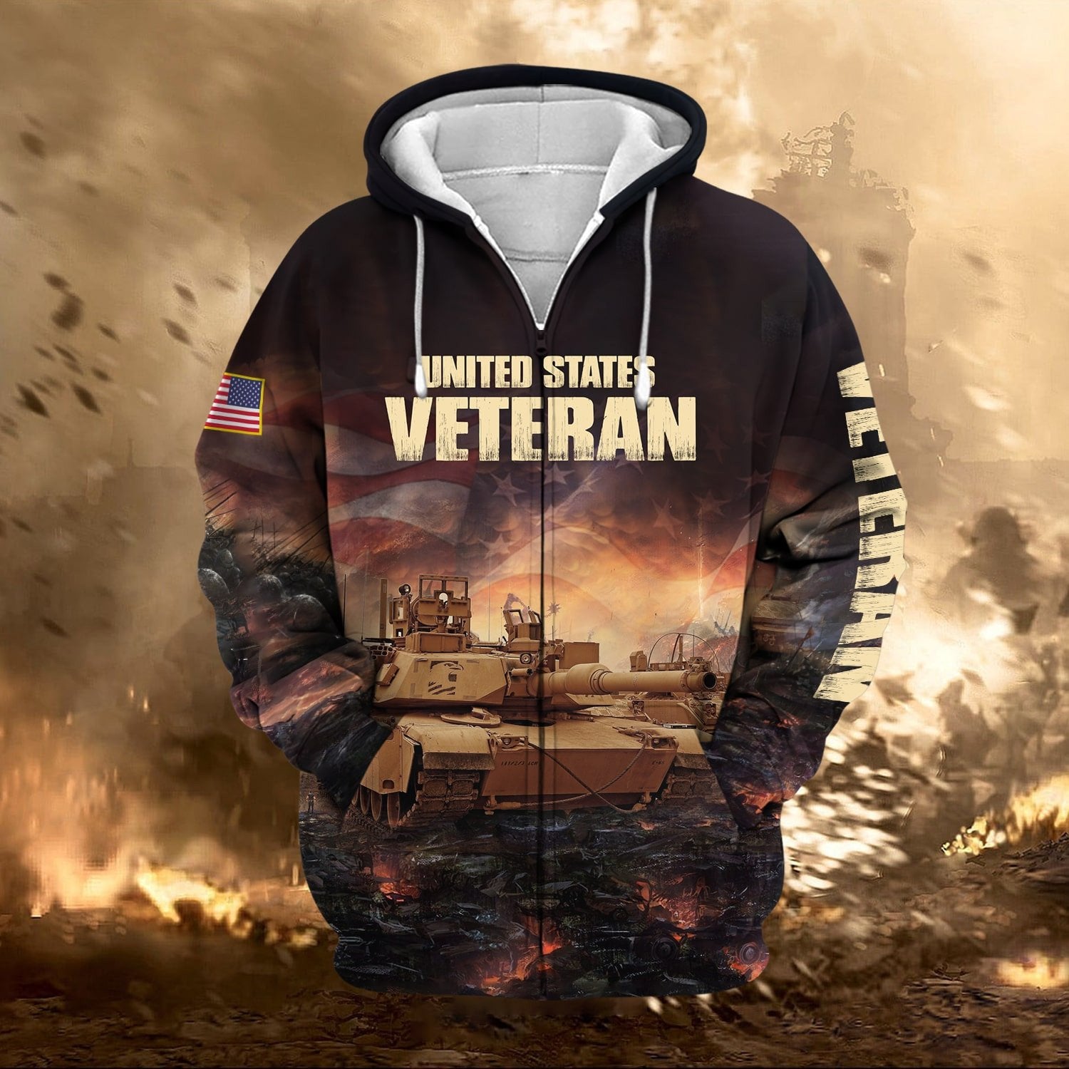 Unique US Veteran Zip Hoodie NPVC220804