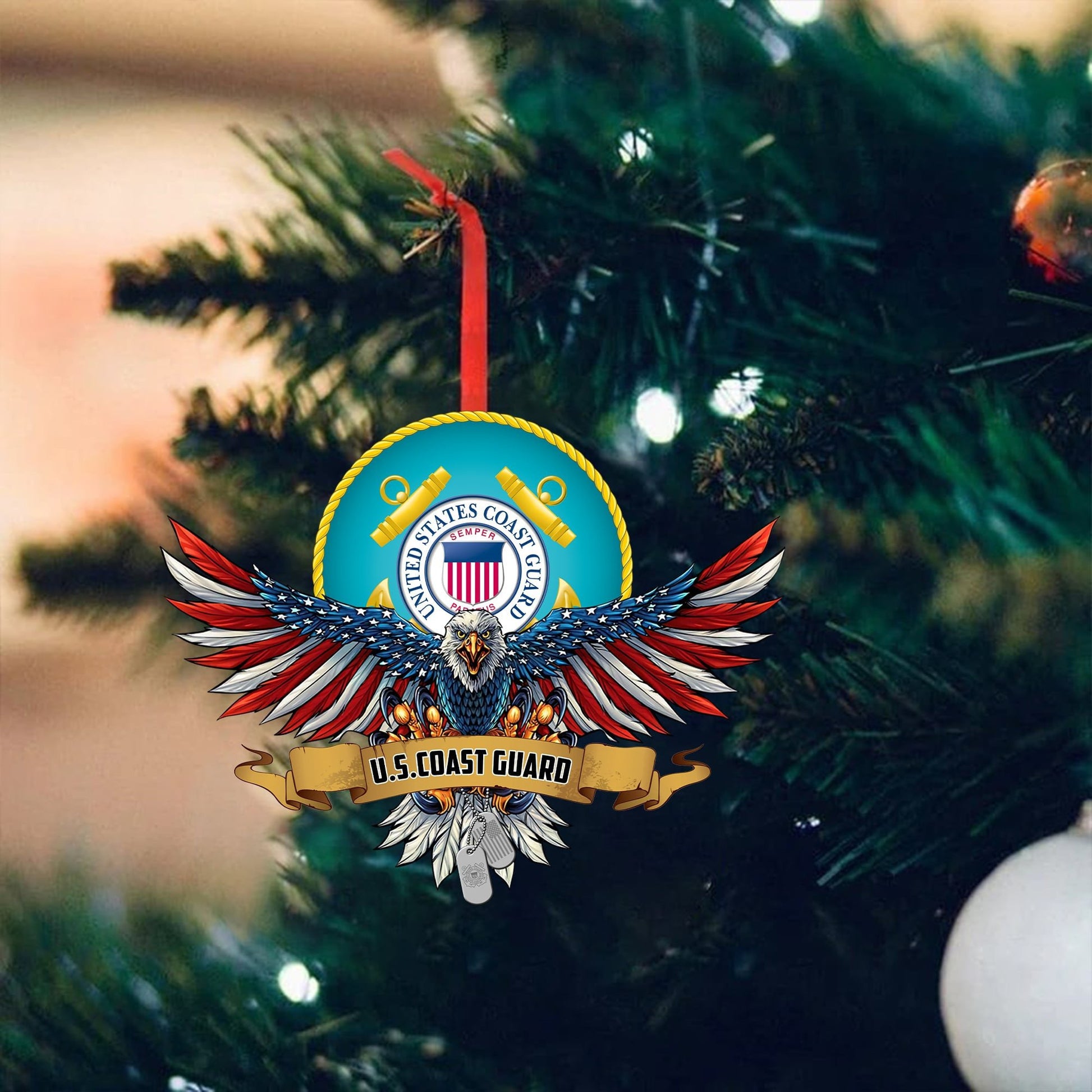 Unique Eagle US Veteran Ornament NPVC071002