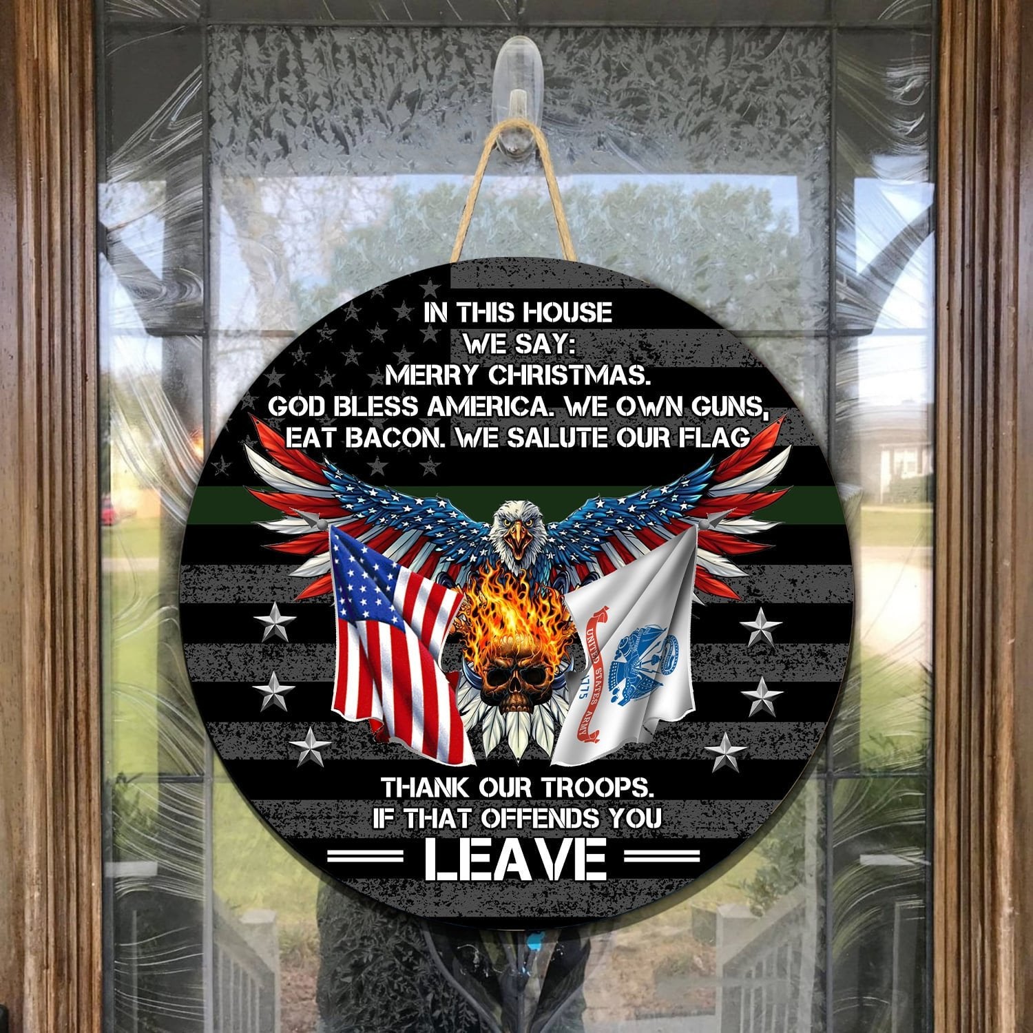 Premium In This House We Say Merry Christmas Wood Sign NPVC251004