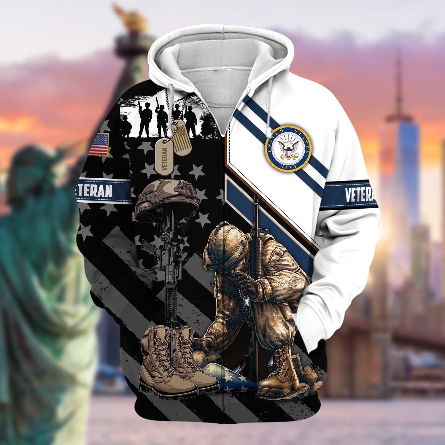 Unique Honoring All Who Served US Veteran Zip Hoodie NPVC151101