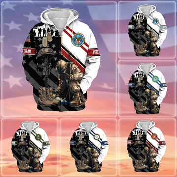 Unique Honoring All Who Served US Veteran Zip Hoodie NPVC151101