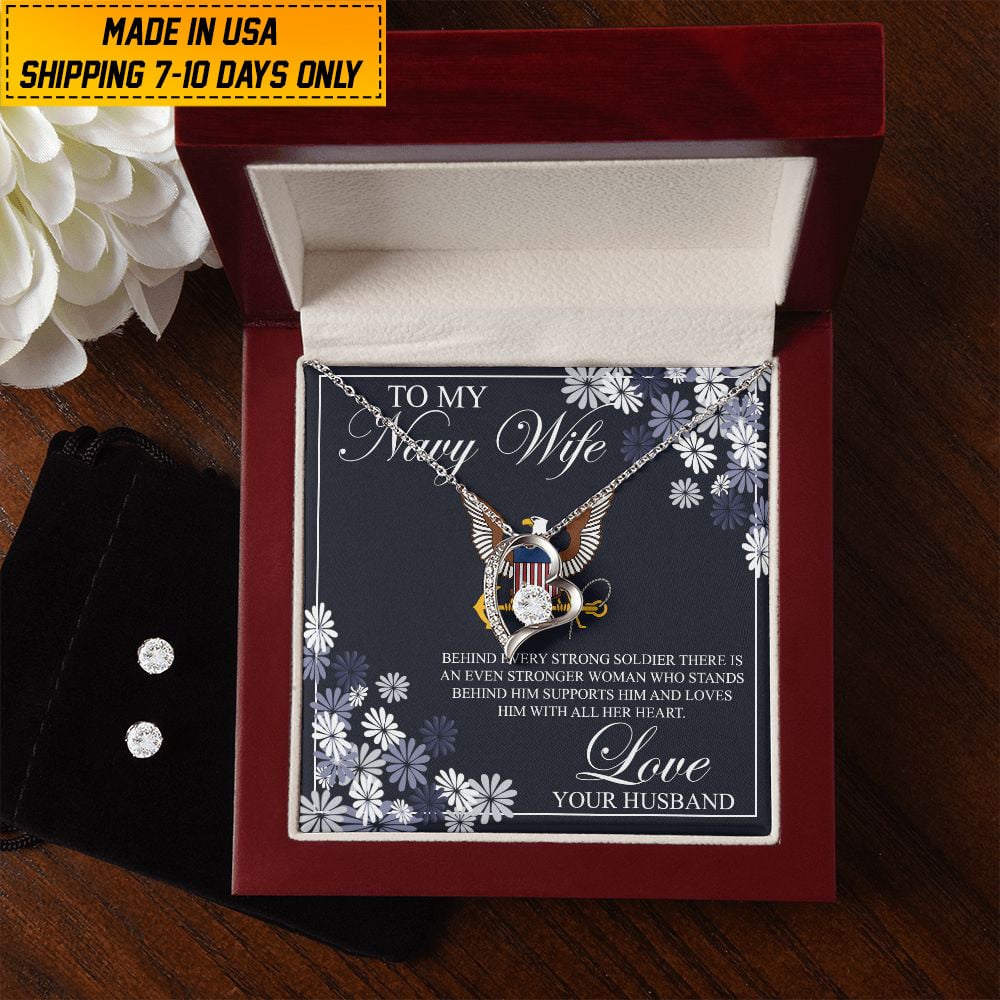 Unique US Veteran Wife Necklace Wife Gift From Husband NPVC020201
