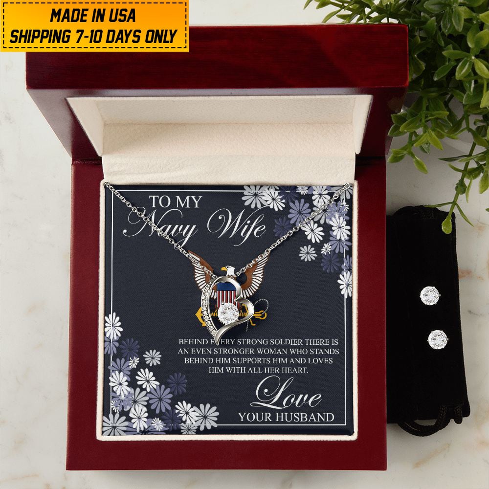 Unique US Veteran Wife Necklace Wife Gift From Husband NPVC020201