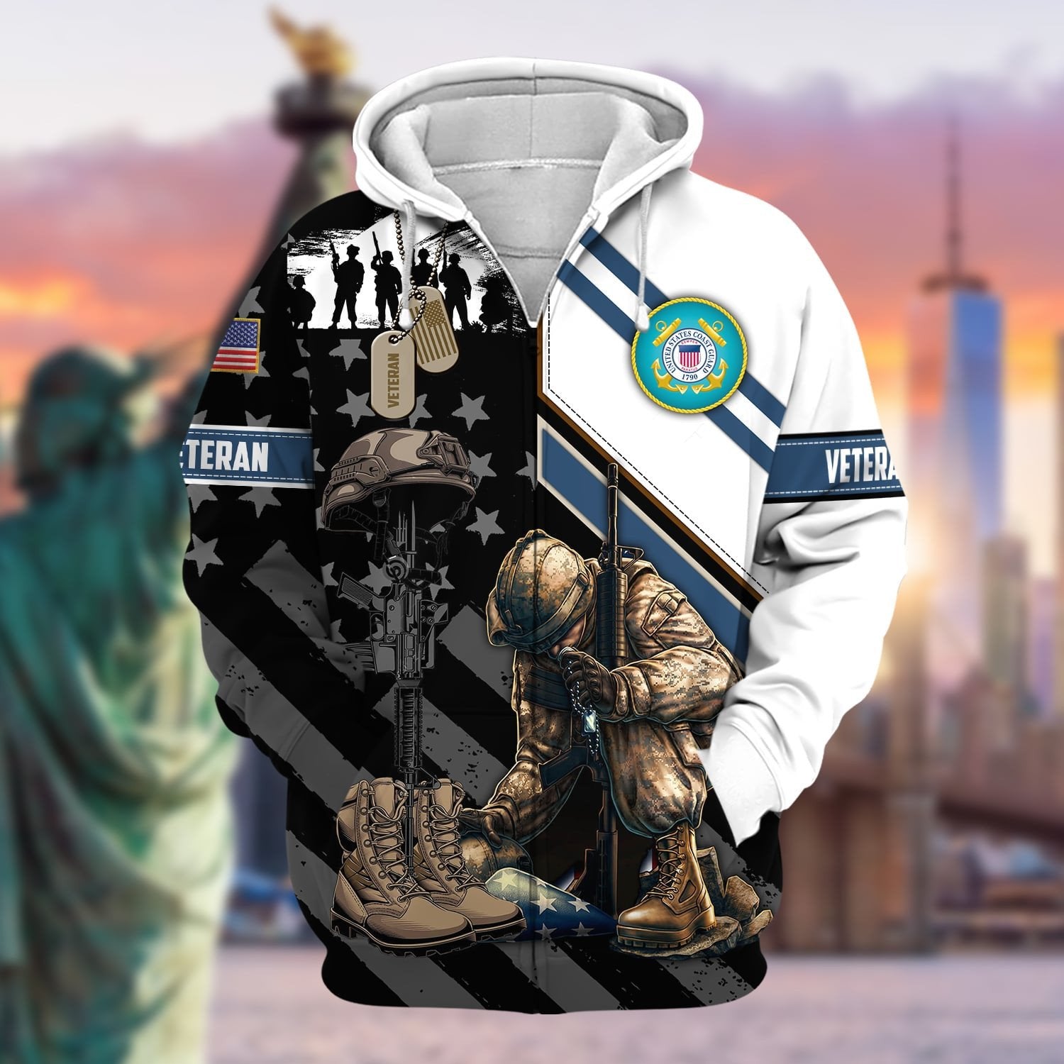 Unique Honoring All Who Served US Veteran Zip Hoodie NPVC151101