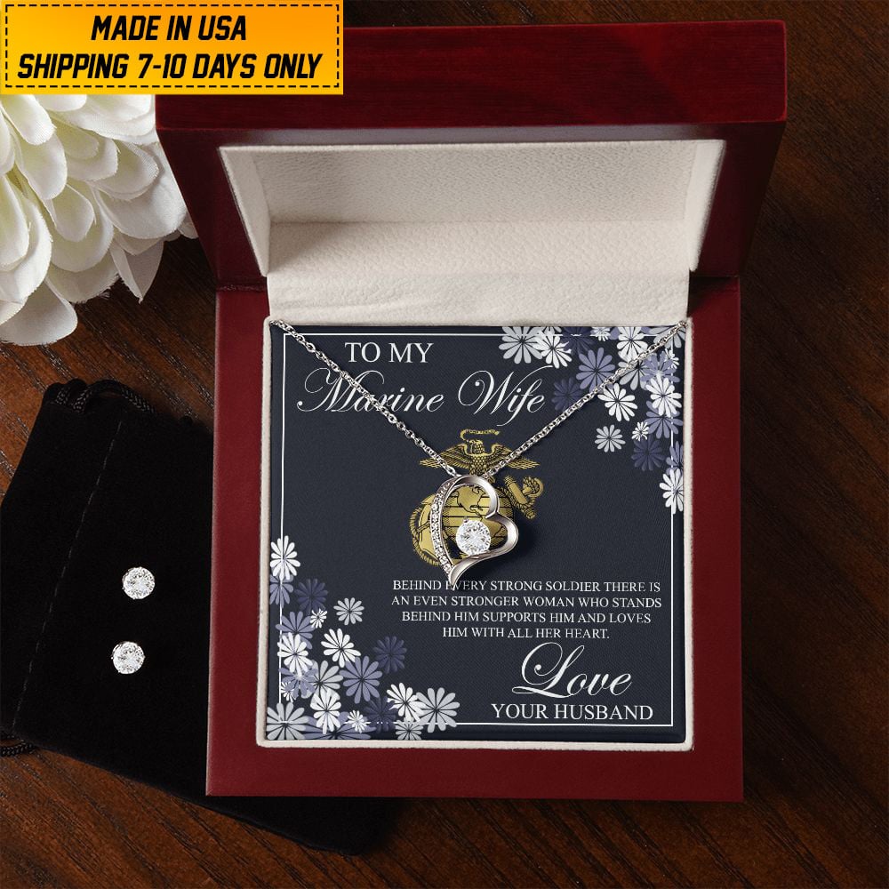 Unique US Veteran Wife Necklace Wife Gift From Husband NPVC020201