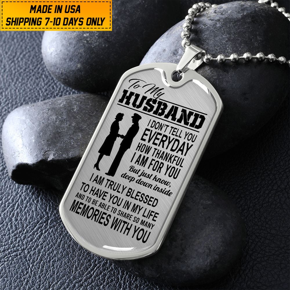 Premium US Veteran Dog Tag Husband Gift From Wife NPVC030201