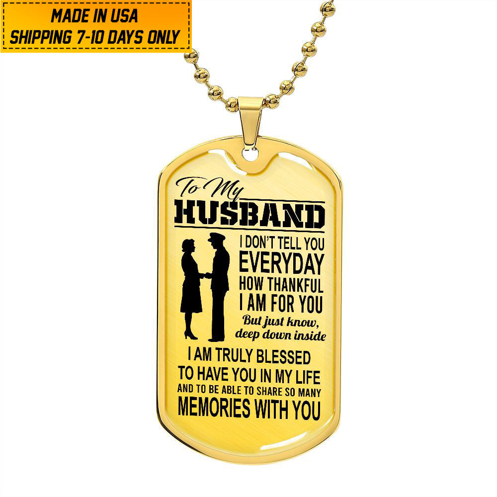 Premium US Veteran Dog Tag Husband Gift From Wife NPVC030201