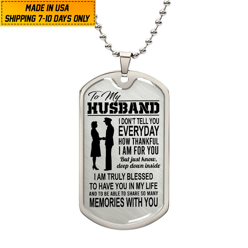Premium US Veteran Dog Tag Husband Gift From Wife NPVC030201