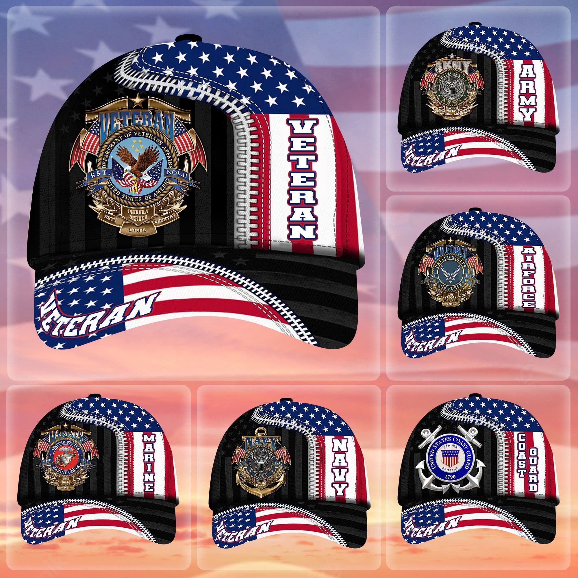 Unique Proudly Served US Veteran Cap NPVC310505
