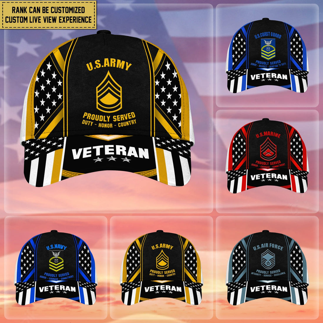 Unique Customized US Veteran Cap NPVC060404