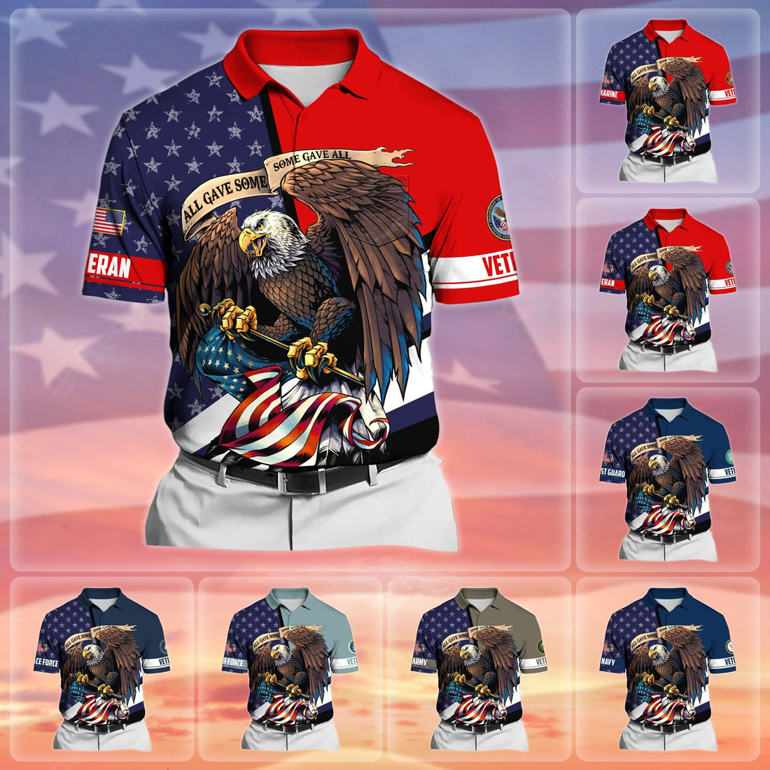 Premium All Gave Some Some Gave All US Veteran Polo Shirt With Pocket NPVC260401
