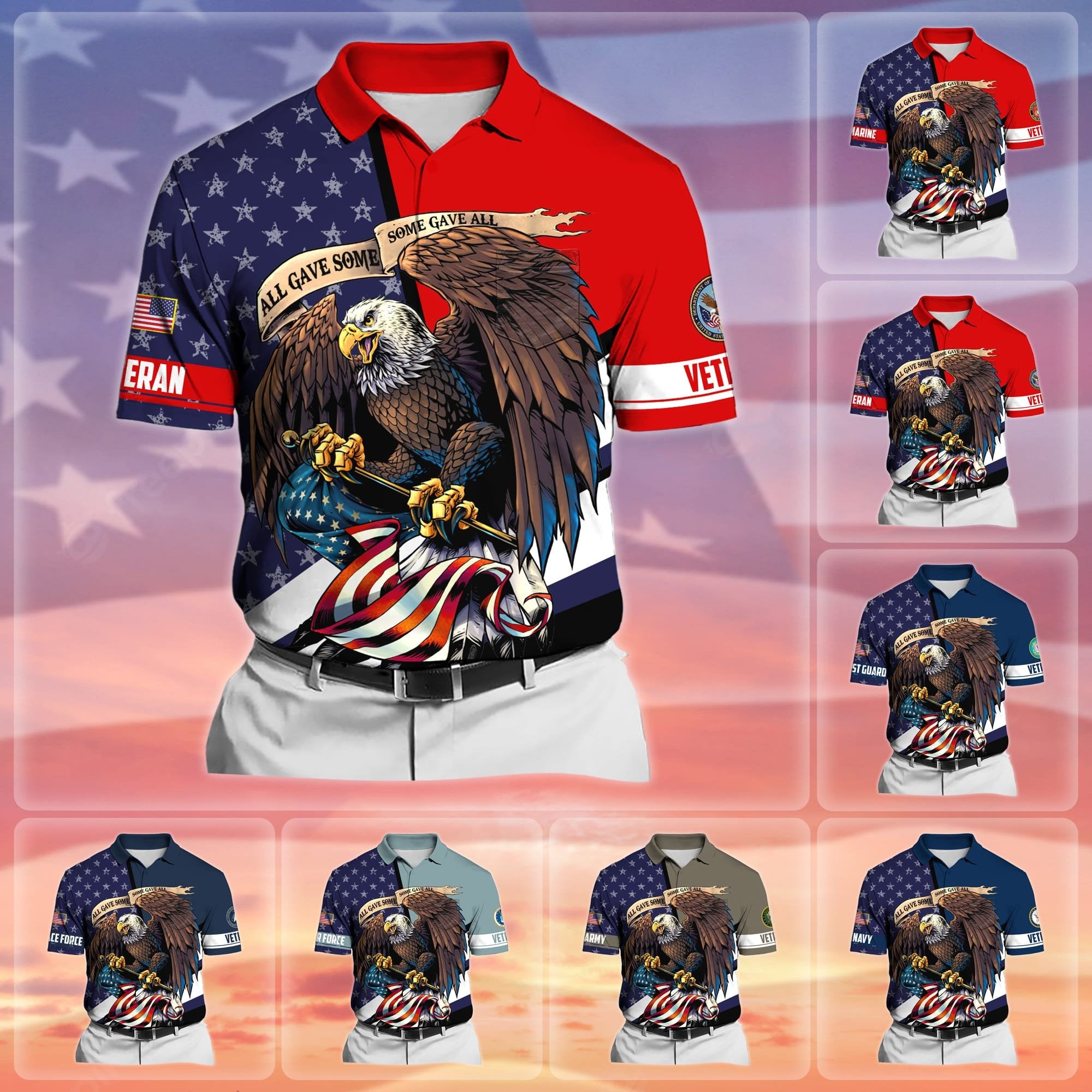 Premium All Gave Some Some Gave All US Veteran Polo Shirt With Pocket NPVC260401