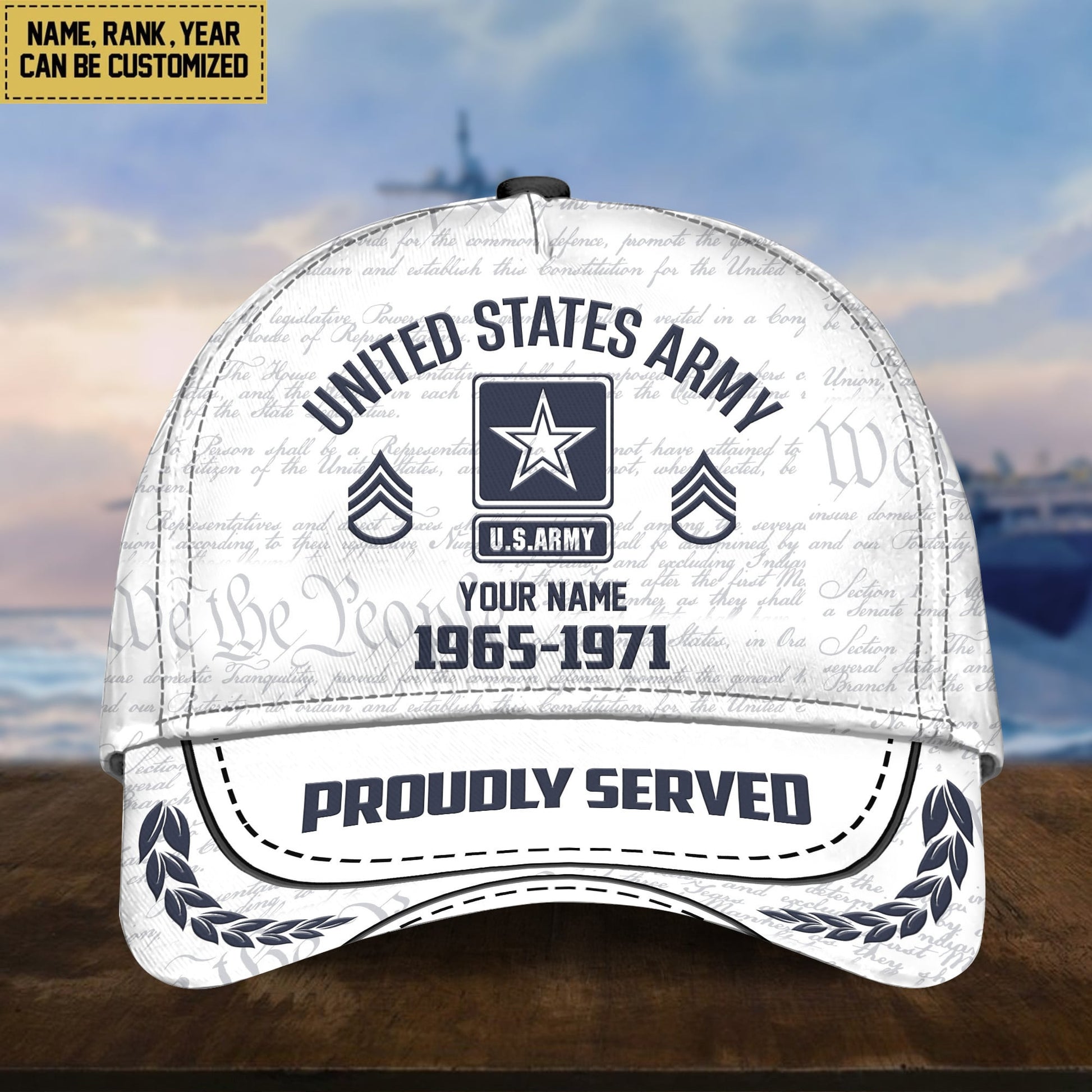US Army Classic Baseball Cap, Custom Name, Custom Rank And Years Of Service, Gift For US Army Veteran, Gift For US Veterans VPVC000101