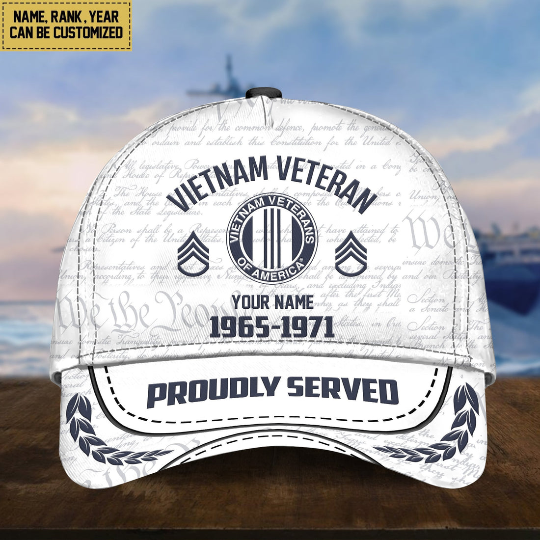 Vietnam Veteran Classic Baseball Cap, Custom Name, Custom Rank And Years Of Service, Gift For Vietnam Veteran, Gift For US Veterans VPVC000106