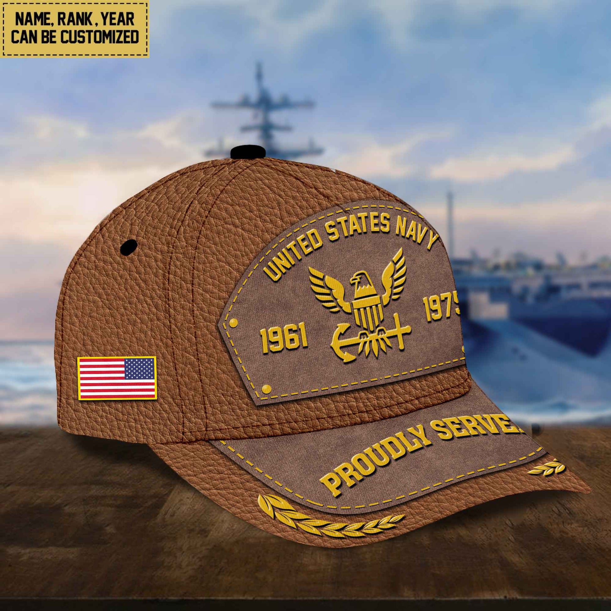 Customized US Navy Veteran Cap, Gift For Veterans Day, Father's Day, Memorial Day VPVC000402