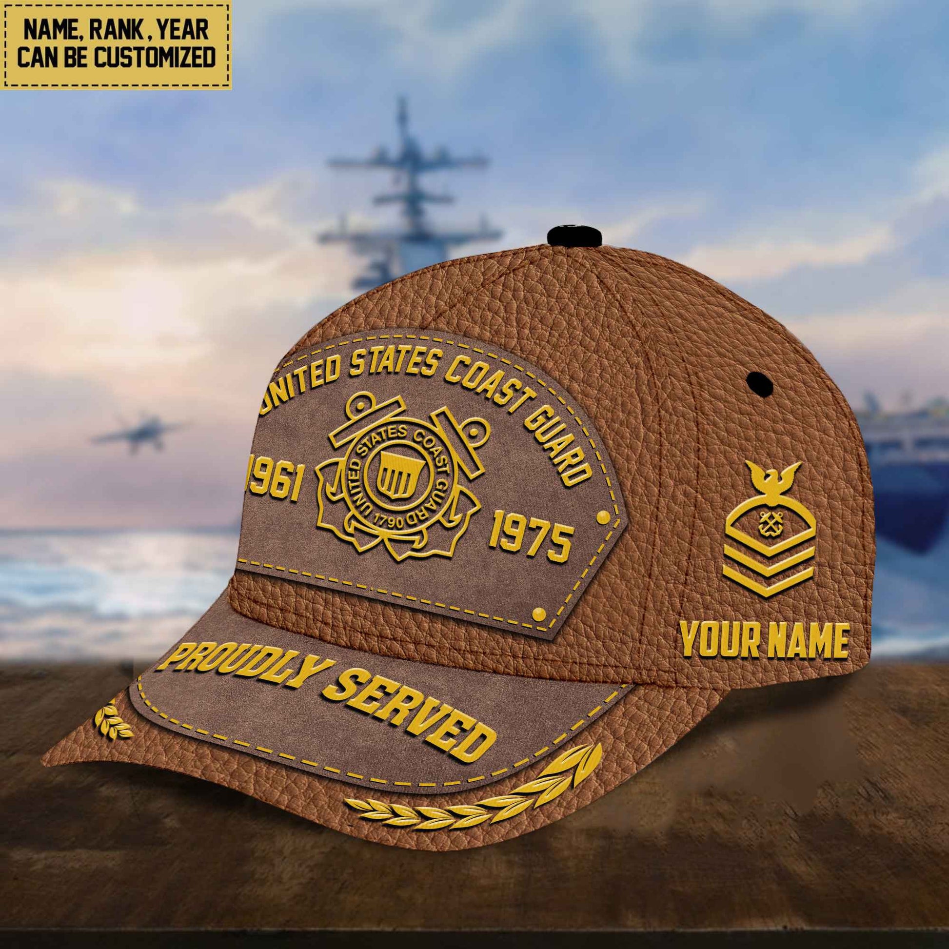 Customized USCG Veteran Cap, Gift For Veterans Day, Father's Day, Memorial Day VPVC000405