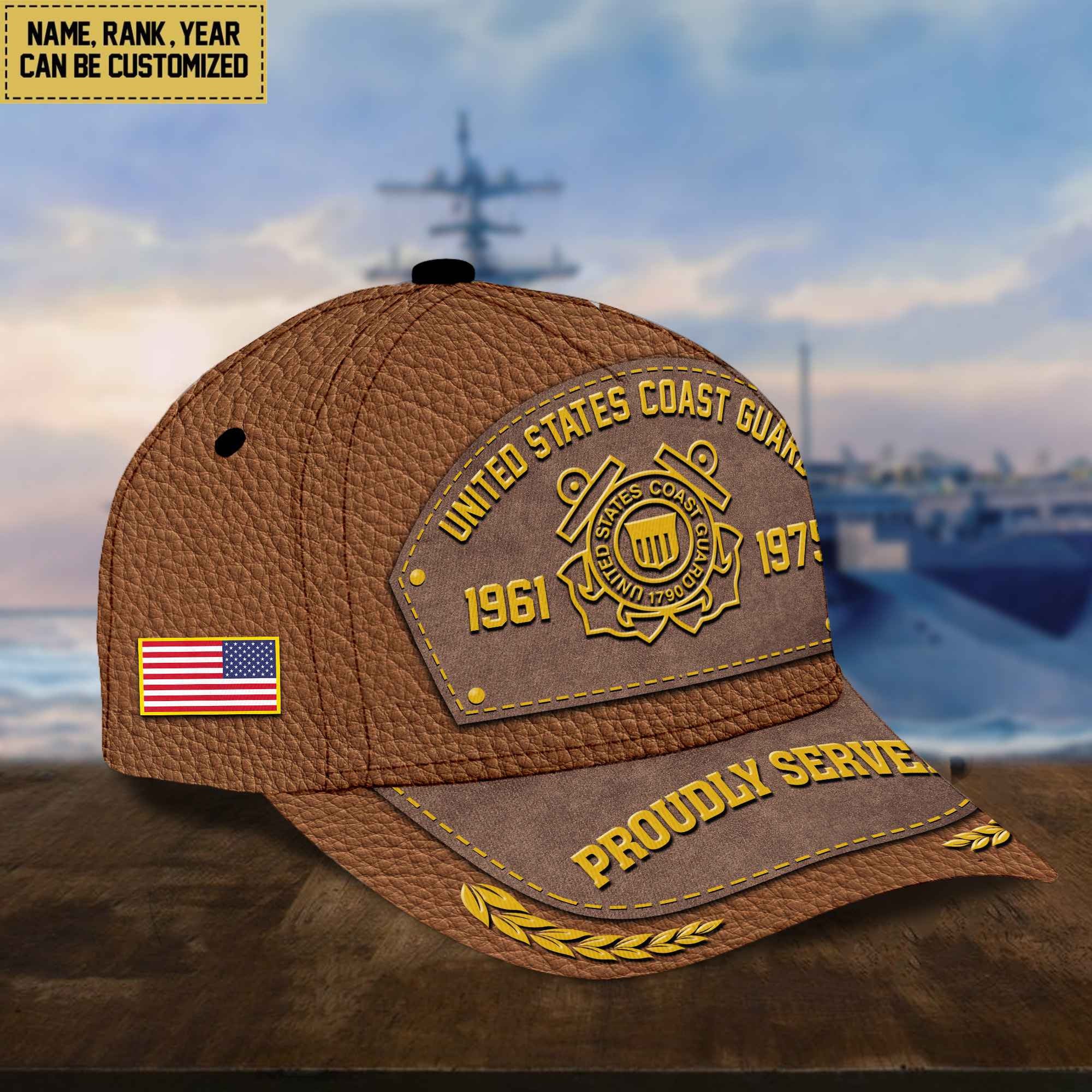 Customized USCG Veteran Cap, Gift For Veterans Day, Father's Day, Memorial Day VPVC000405