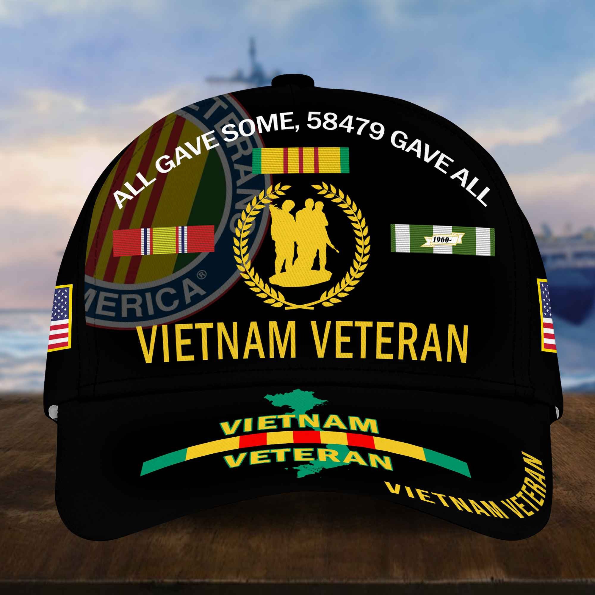 Vietnam Veteran Hat, Personalized Cap Gift For Gift For Veterans Day, Father's Day, Memorial Day VPVC0011