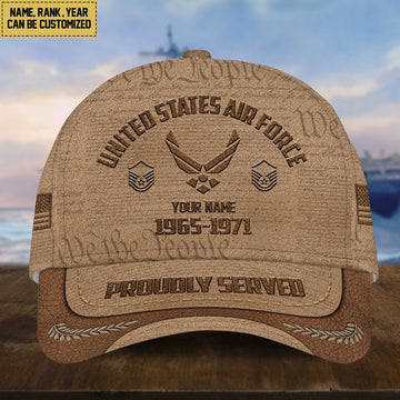 USAF Veteran Cap, Custom Name, Rank, Years Of Service Gift For Veterans Day, Father's Day, Memorial Day VPVC000704