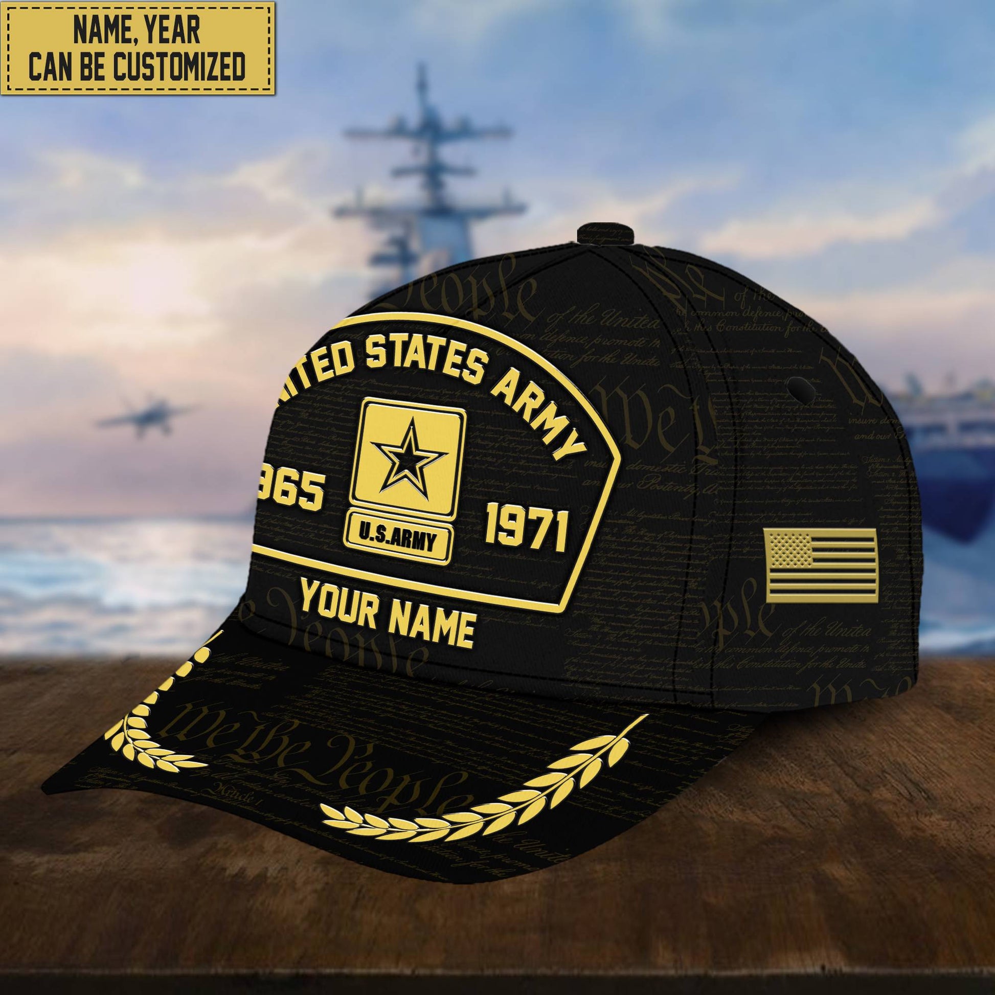 Customized US Army Veteran Hat – 3D Cap Personalized With Name, Years Of Service Military VPVC000601