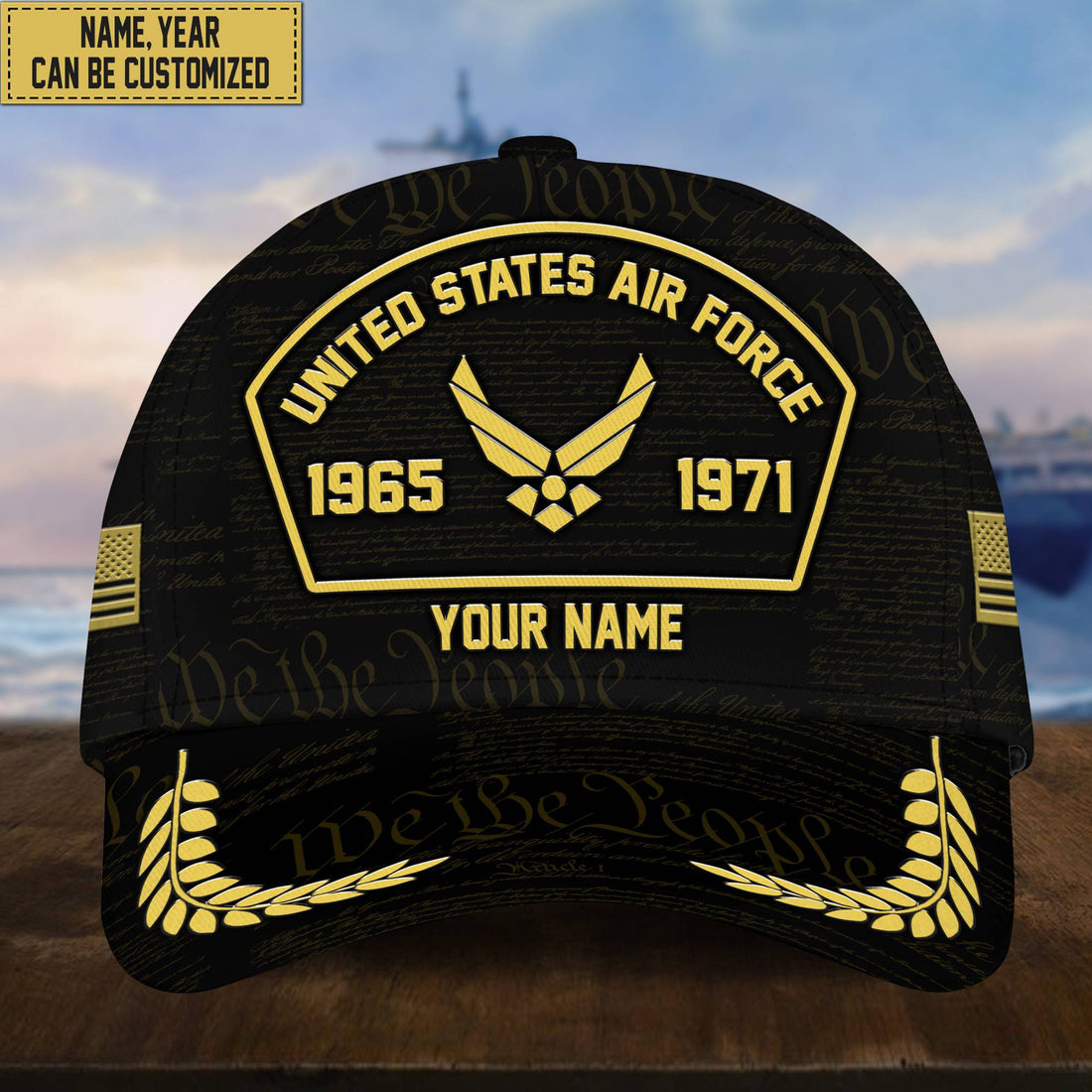 Customized USAF Veteran Hat – 3D Cap Personalized With Name, Years Of Service Military VPVC000604