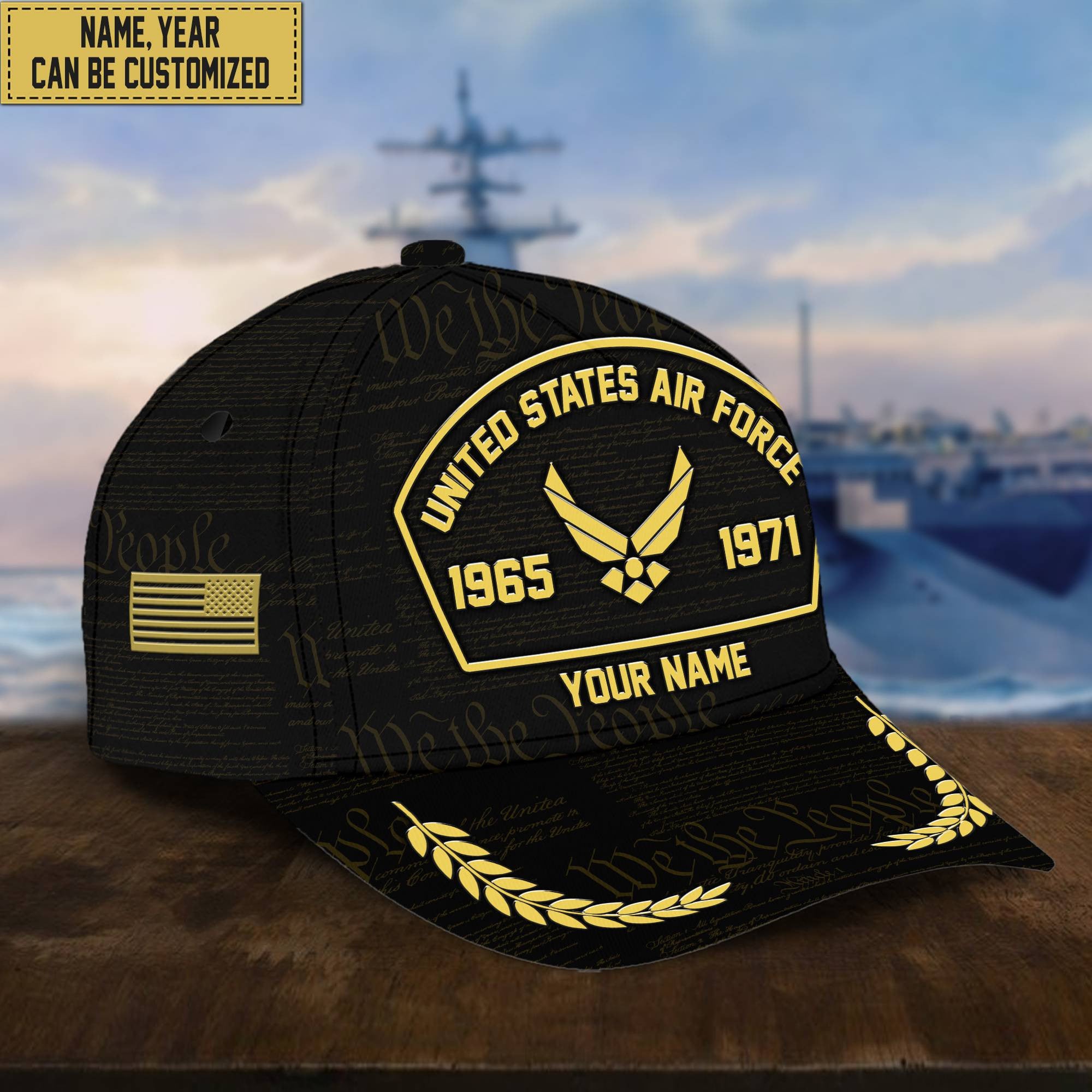 Customized USAF Veteran Hat – 3D Cap Personalized With Name, Years Of Service Military VPVC000604