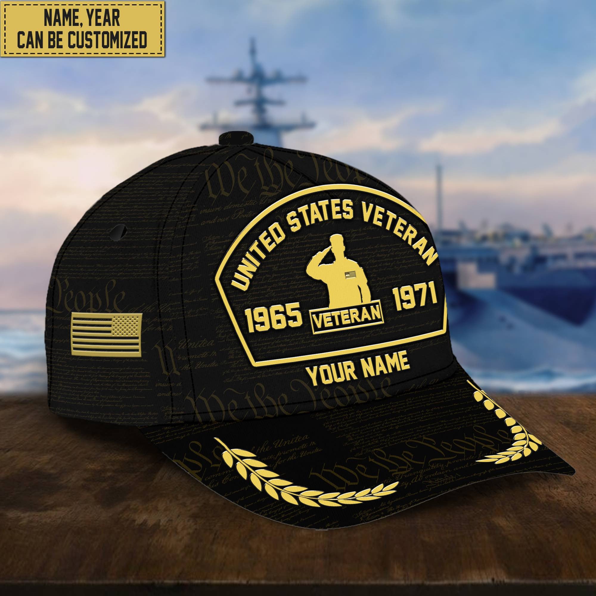 Customized US Veteran Hat – 3D Cap Personalized With Name, Years Of Service Military VPVC000607