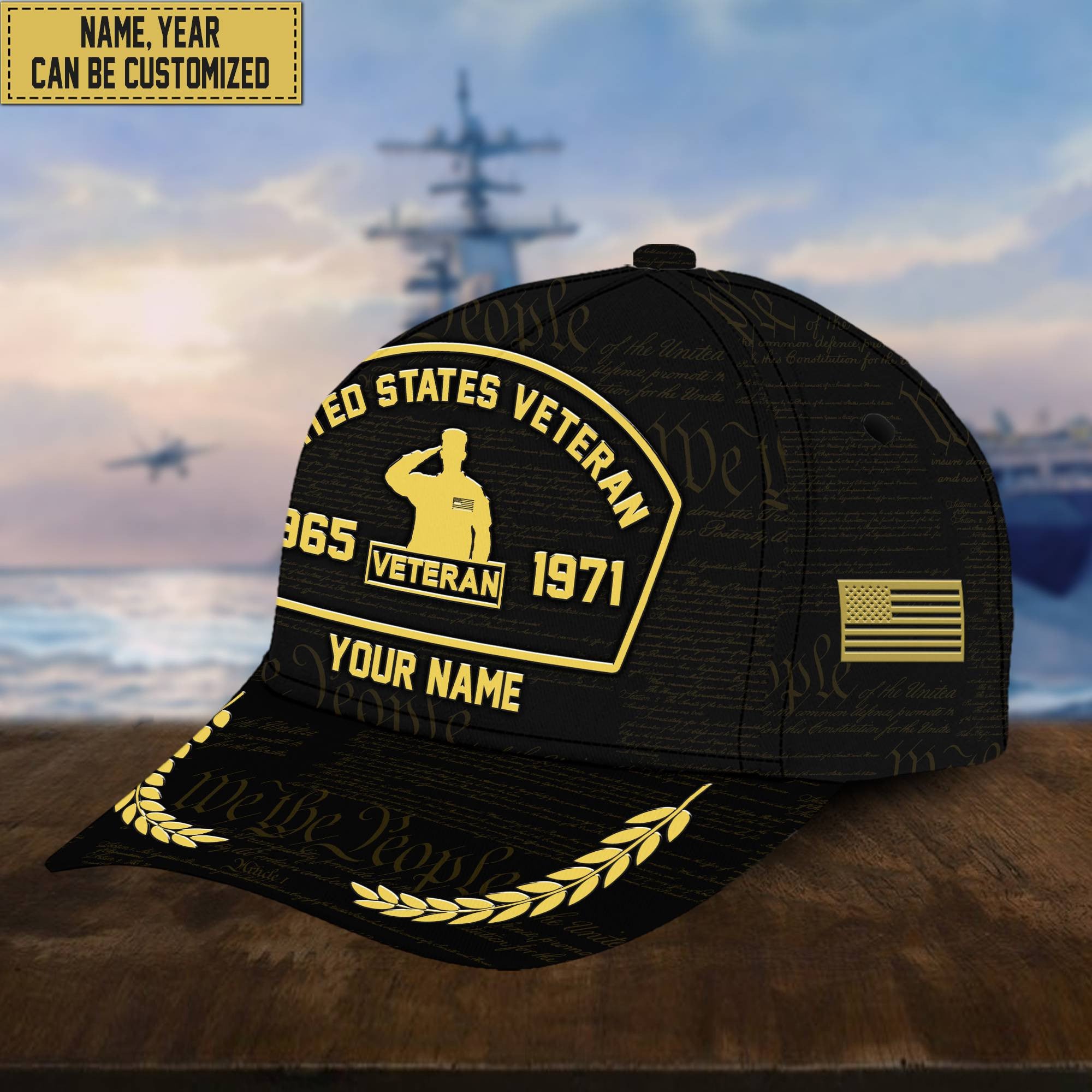 Customized US Veteran Hat – 3D Cap Personalized With Name, Years Of Service Military VPVC000607