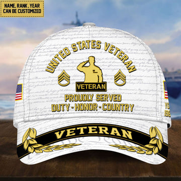 Customized US Veterans Hat – 3D Cap Personalized VPVC001206