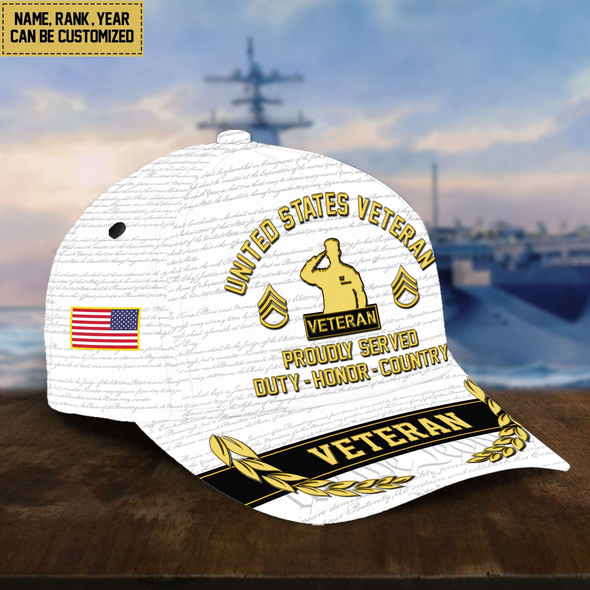 Customized US Veterans Hat – 3D Cap Personalized VPVC001206