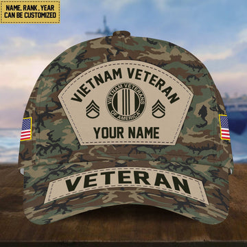 Personalized Vietnam Veteran Hat - Custom Military Rank Name And Cap Printing VPVC001306