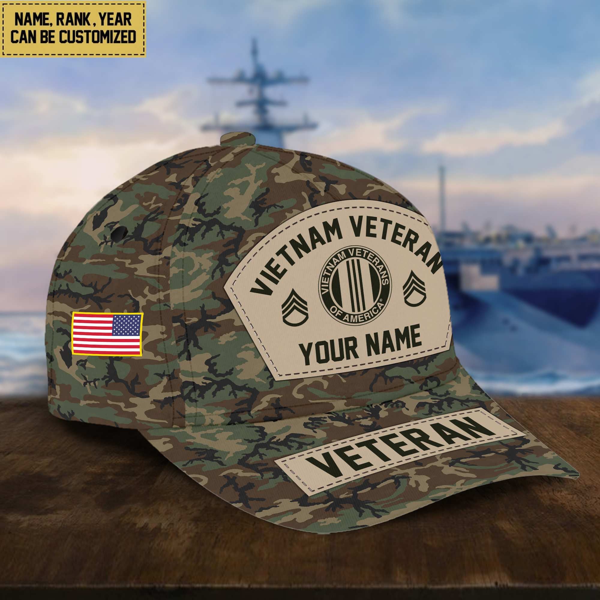 Personalized Vietnam Veteran Hat - Custom Military Rank Name And Cap Printing VPVC001306